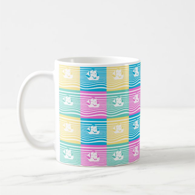 Sailing ships pattern coffee mug (Left)