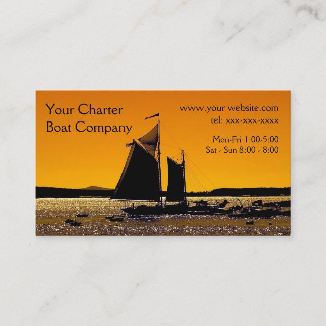 Sailing Silhouette Template Business Card (Front)