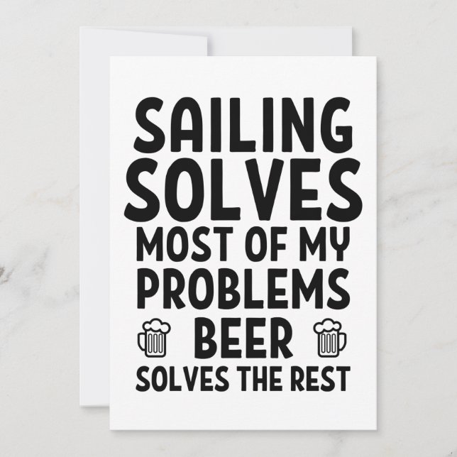 Sailing solves most of my problems. card (Front)