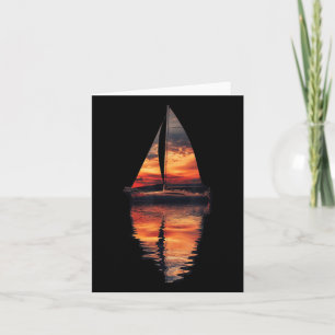 Sailing Sunset Akmu Sailboat Sea Double Exposure Card