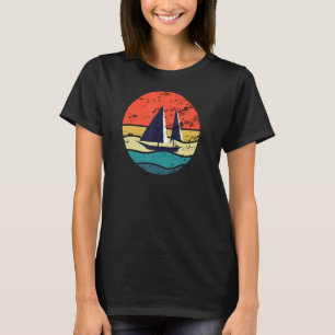 Sailing Sunset Graphic Vintage Sailboat Boating Fi T-Shirt