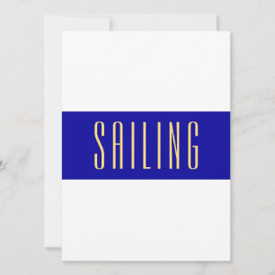 SAILING Text Modern Navy Blue White Wide Stripes