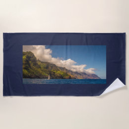 Sailing The Coastline Beach Towel