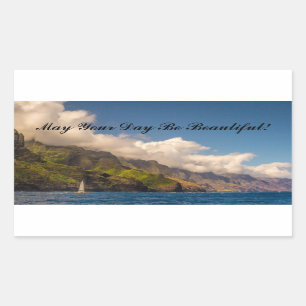 Sailing The Coastline Rectangular Sticker