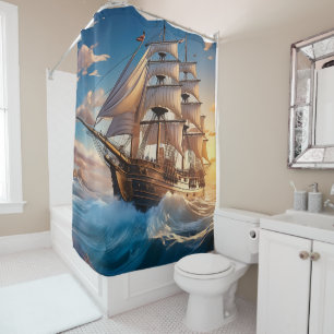 Sailing the High Seas Shower Curtain