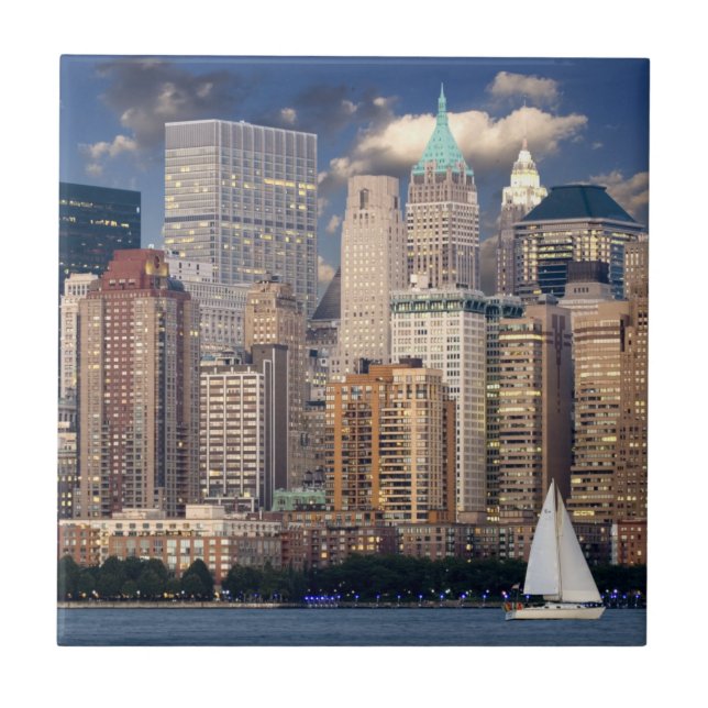 Sailing the Hudson River in New York Ceramic Tile (Front)
