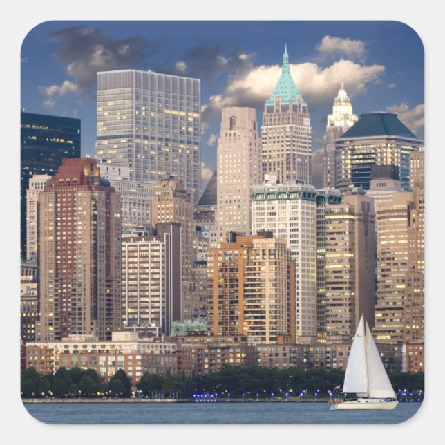Sailing the Hudson River in New York Square Sticker (Front)