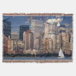 Sailing the Hudson River in New York Throw Blanket