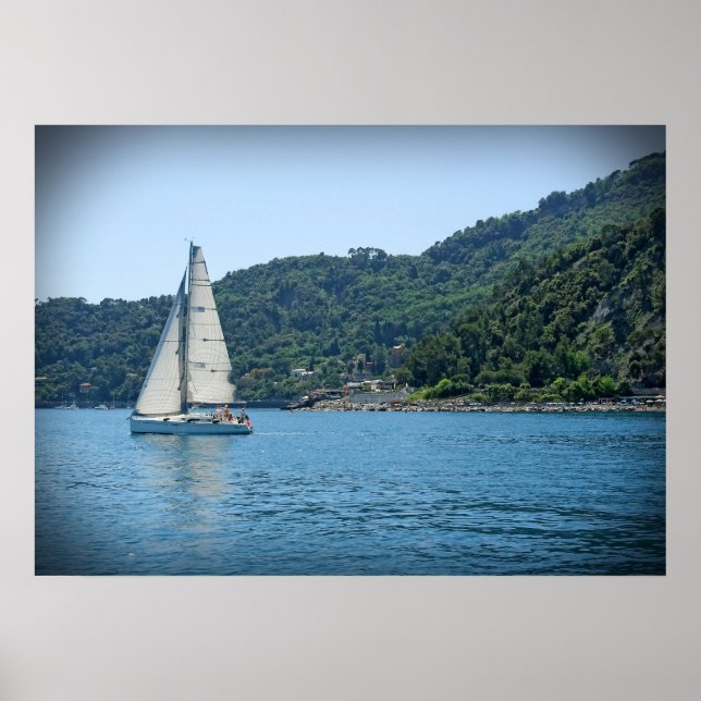 Sailing the Italian Riviera - Portofino Poster (Front)
