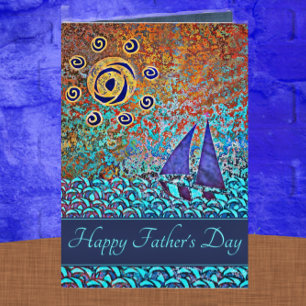 Sailing the Ocean Sea Happy Father's Day Photo Card