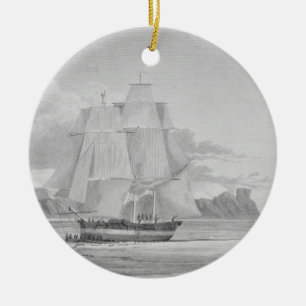 Sailing through young ice, September 1824, from 'J Ceramic Ornament