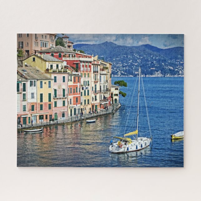 Sailing to Portofino -Italian Holiday-16x20-520 pc Jigsaw Puzzle (Horizontal)