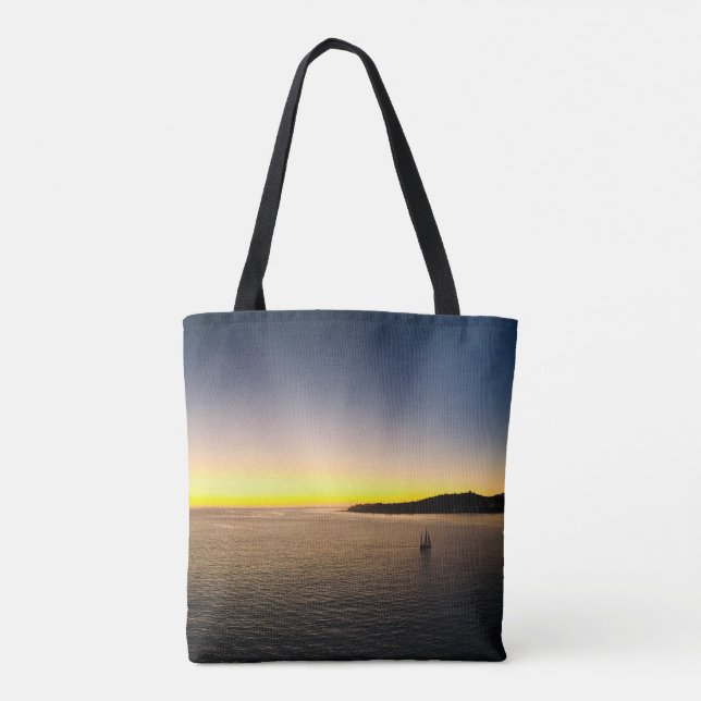 Sailing to the Horizon Sunset Photography Tote Bag (Back)