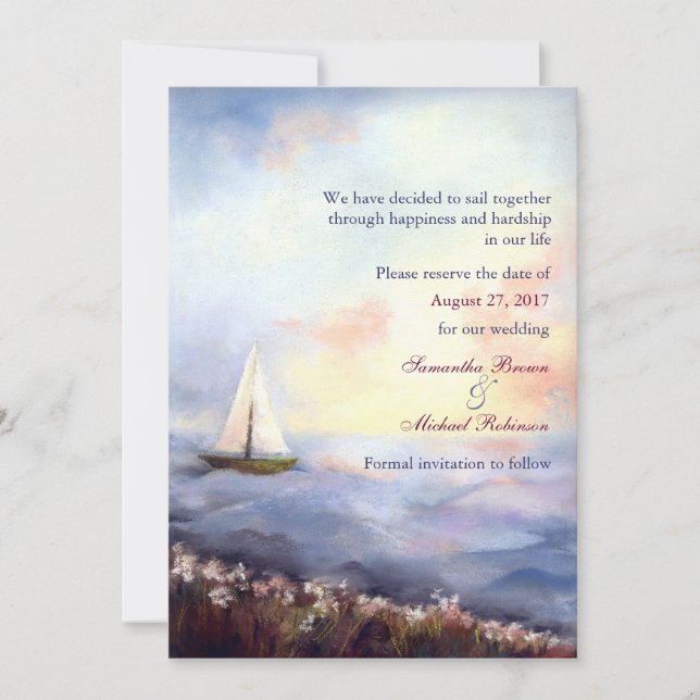 Sailing Together Wedding Save the Date (Front)