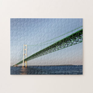 Sailing Under The Mackinac Bridge Jigsaw Puzzle
