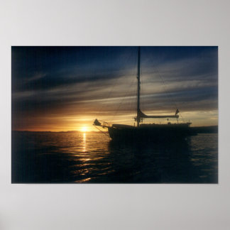 Sailing Vessel Tranquillity Base at anchor Poster