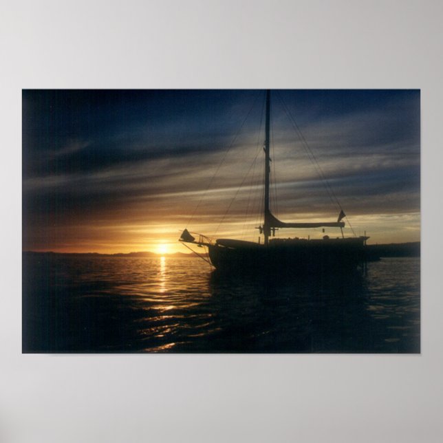 Sailing Vessel Tranquillity Base at anchor Poster (Front)