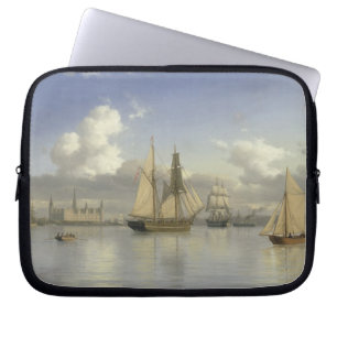 Sailing Vessels off Kronborg Castle, Sweden, 1880 Laptop Sleeve