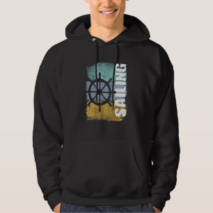 Sailing Vintage Retro Sailboat Helm Hoodie