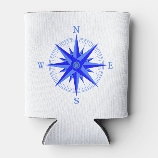 Sailing - Wind Rose Compass Nautical Shirt Can Cooler (Front)