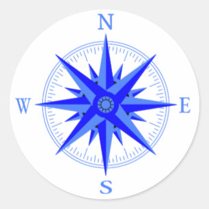 Sailing - Wind Rose Compass Nautical Shirt Classic Round Sticker