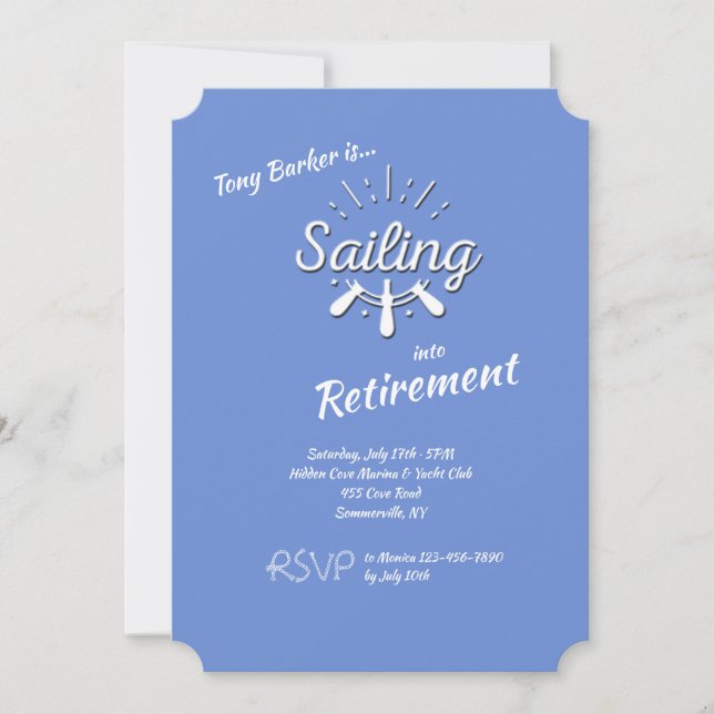 Sailing Word Invitation -You Pick Background Colou (Front)
