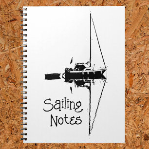 Sailing Yacht with its Reflection on a Calm Sea Notebook