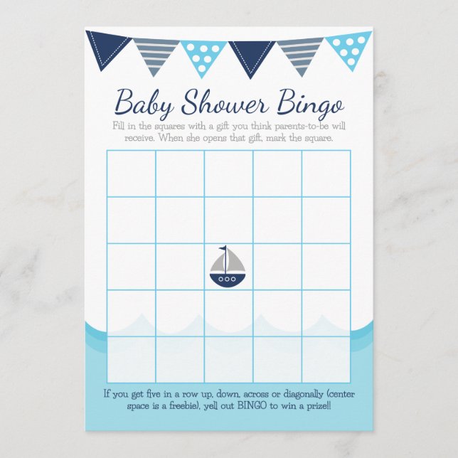 Sailor Baby Bingo Game Card (Front)