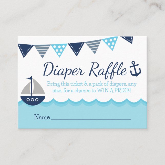 Sailor Baby Shower – Diaper Raffle Card (Front)