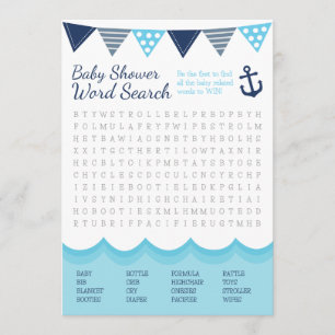 Sailor Baby Word Search Game Card