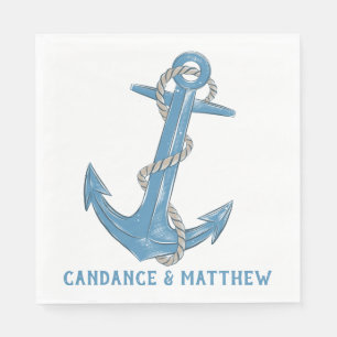 Sailor Beach Ocean Blue Nautical Wedding  Napkins