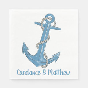 Sailor Beach Ocean Blue Nautical Wedding Napkins