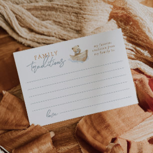 Sailor Bear Baby Shower Family Traditions Card