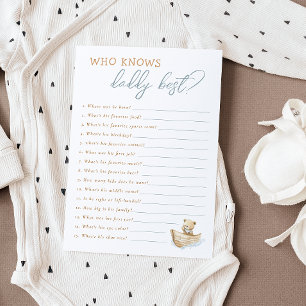 Sailor Bear Baby Shower Who Knows Daddy Best Card