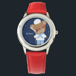 Sailor Bear Personalised Kid's Watch<br><div class="desc">This fun watch features a sweet vector illustration of a cute brown bear wearing a sailor suit and can be personalised with your child's name or monogram.</div>