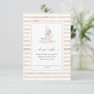 Sailor Bear Tan Stripe Raffle Ticket Insert Card