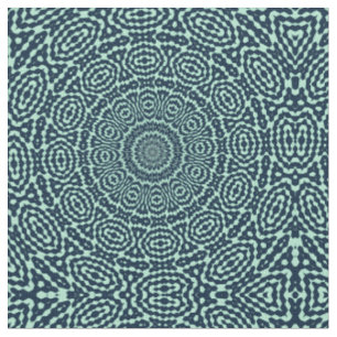 Sailor Blue and Mint Geometric Kaleidoscope Mandal Fabric