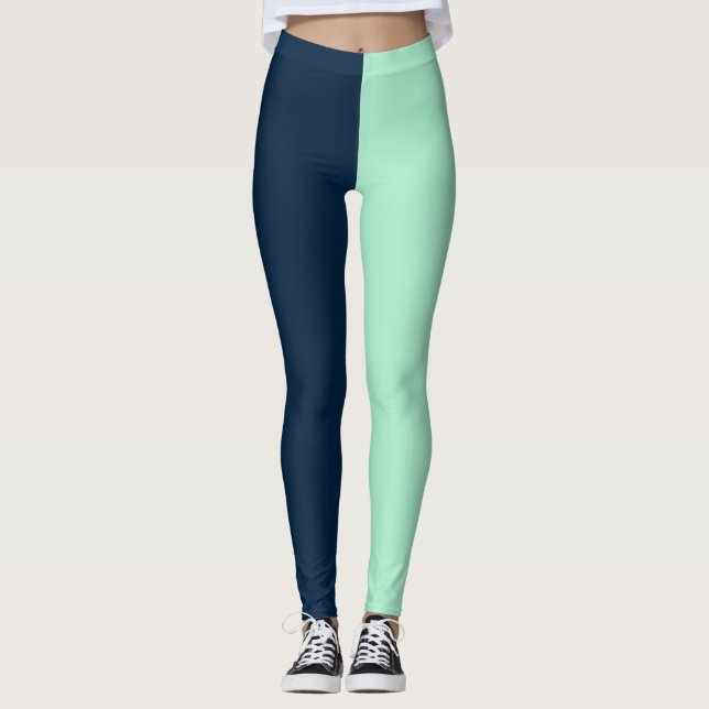 Sailor Blue and Mint Leggings (Front)