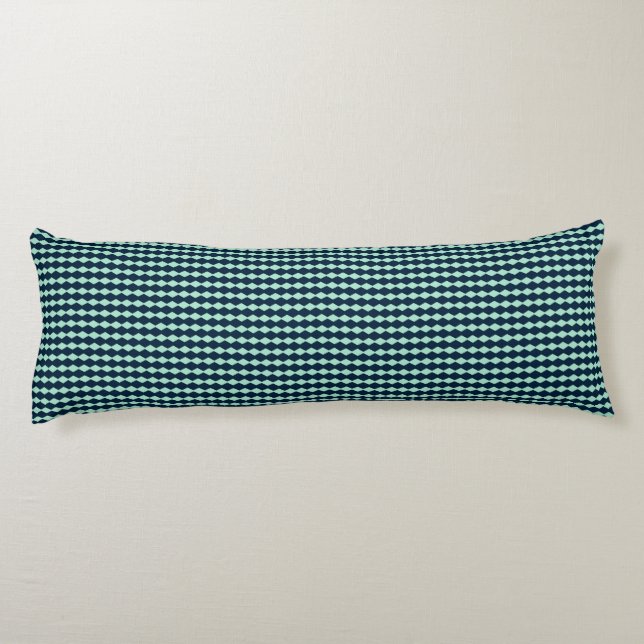 Sailor Blue and Mint Repeat Diamond Pattern Body Cushion (Back)