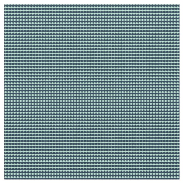 Sailor Blue and Mint Repeat Diamond Pattern Fabric (Close Up)