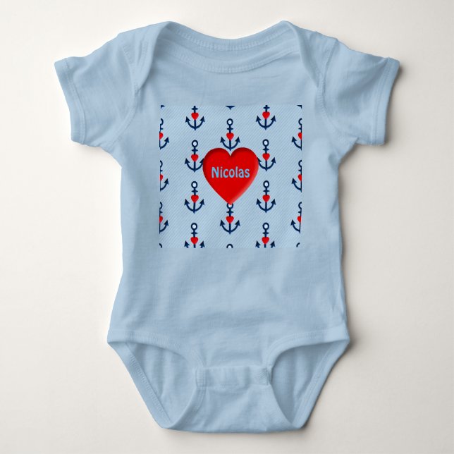 sailor blue baby bodysuit (Front)