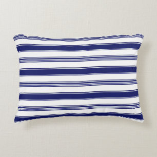 Sailor Blue Horizontal Stripes Decorative Cushion