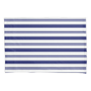 Sailor Blue Horizontal Stripes (large scale) Pillowcase