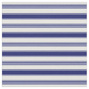 Sailor Blue & White Beach Stripes (small scale) Fabric