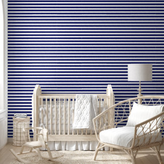 Sailor Blue & White Stripes (medium scale) Wallpaper