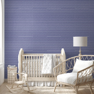 Sailor Blue & White Stripes (small scale) Wallpaper