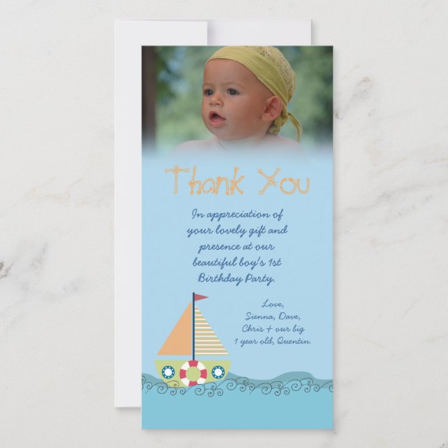 Sailor Boy Thank You for the Gift Photocard (Front)