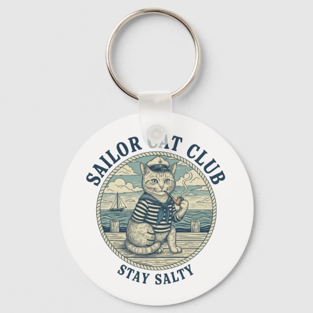 Sailor Cat Club Key Ring (Front)