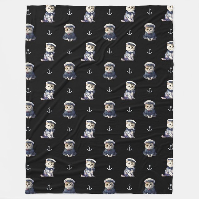 SAILOR CAT FLEECE BLANKET (Front)