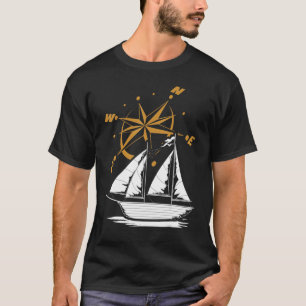 Sailor Compass Sailboat Captain Skipper Nautical S T-Shirt